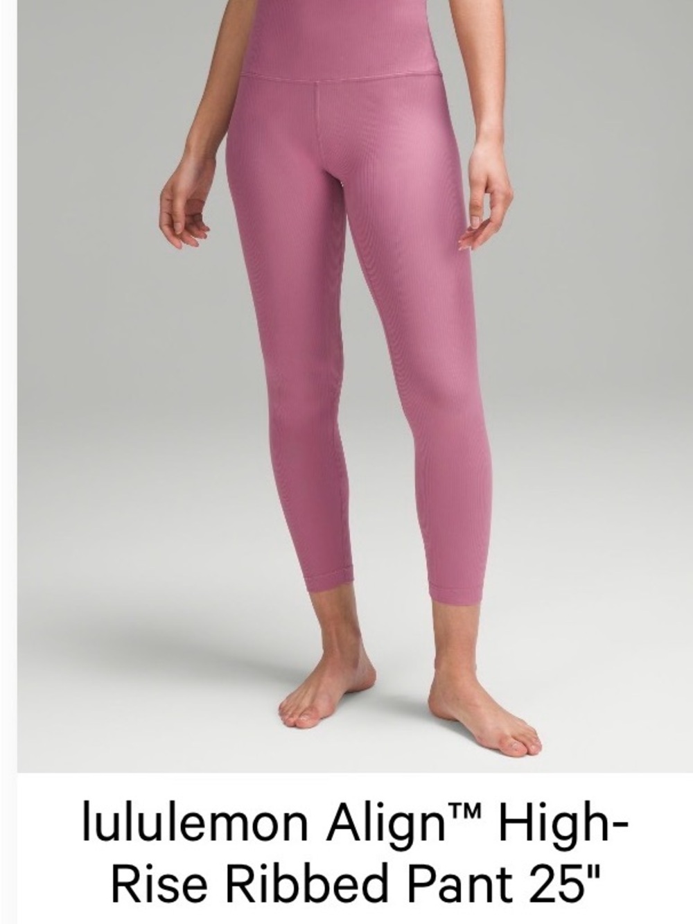 lululemon athletica Align High-Rise Ribbed Leggings 25 in - Mauve Pink - Picture 2 of 5